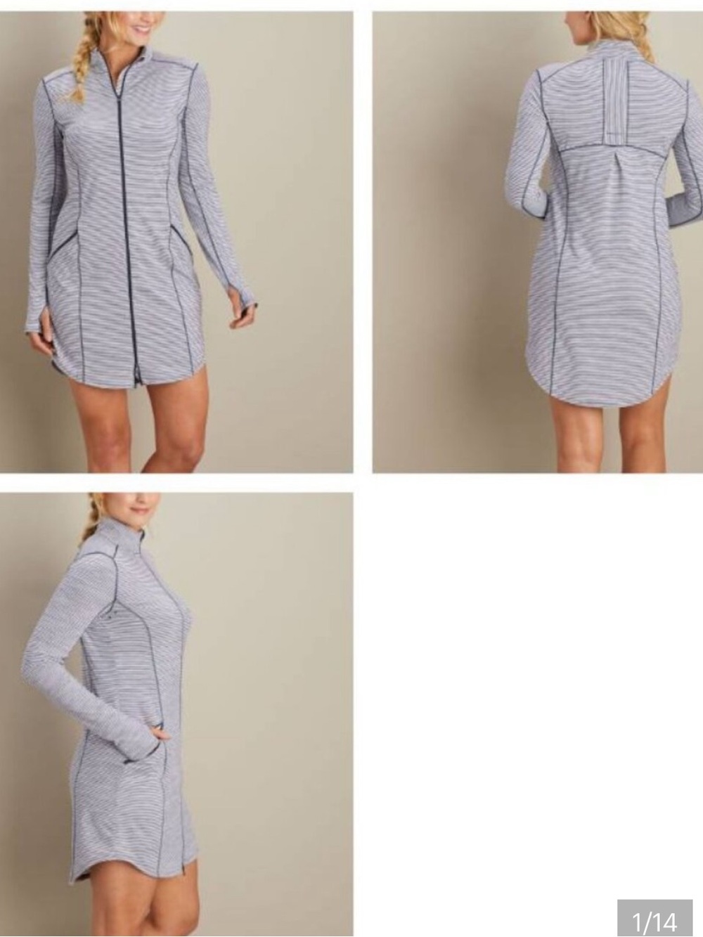 Light Blue Thin-Striped Zip Front Long Jacket, Beach Coverup, Athletic Jacket